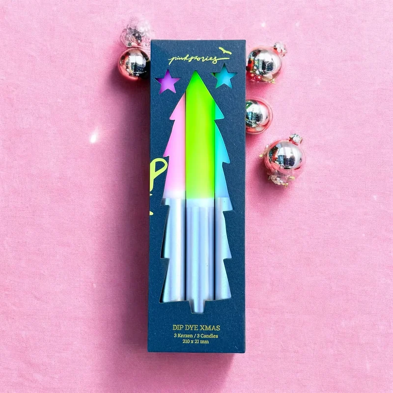 Stabkerzen “X-Mas Jewel-like Kiwi” (3 Stk.) | Funkelnd schön | pinkstories