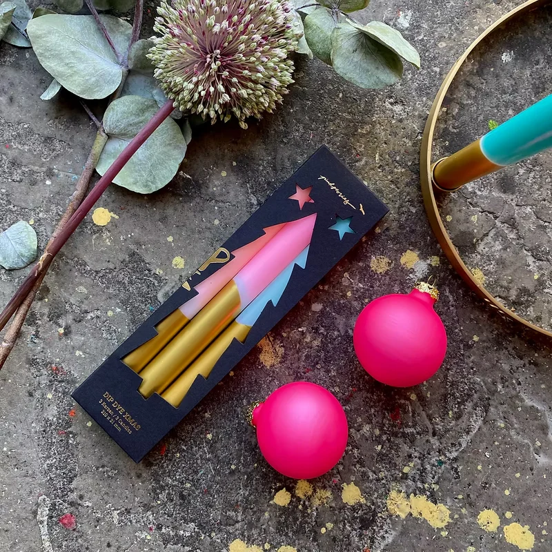 Stabkerzen “X-Mas Fireworks” (3 Stk.) | Bunt & festlich | pinkstories