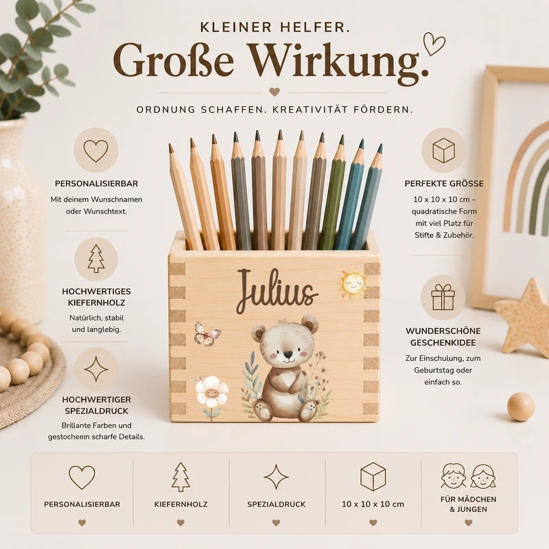 Stiftehalter Kinder mit versch. Tiermotiven