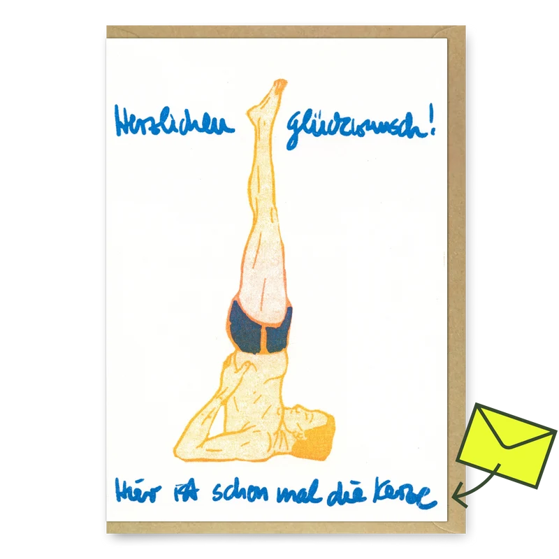 Grußkarte "Hier ist schon mal die Kerze" | Geburtstagskarte | Superjuju