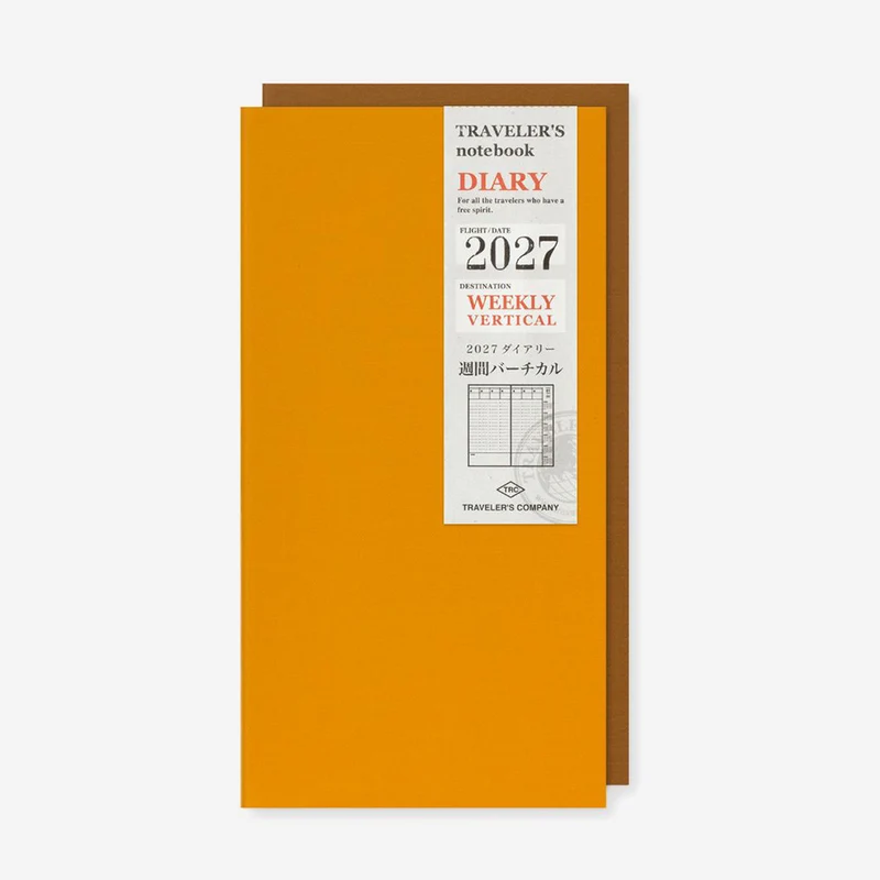 2027 Weekly Vertical Diary TRAVELER'S notebook