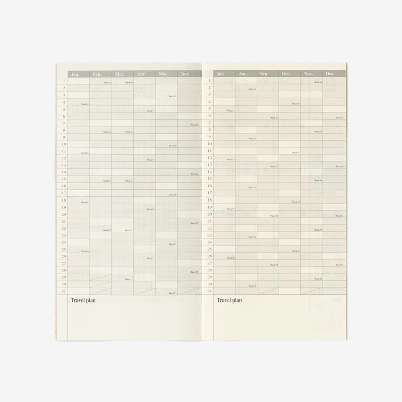 2027 Monthly Diary TRAVELER'S notebook