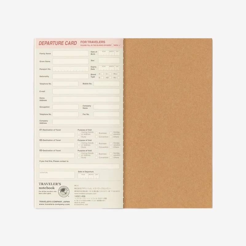 2027 Monthly Diary TRAVELER'S notebook