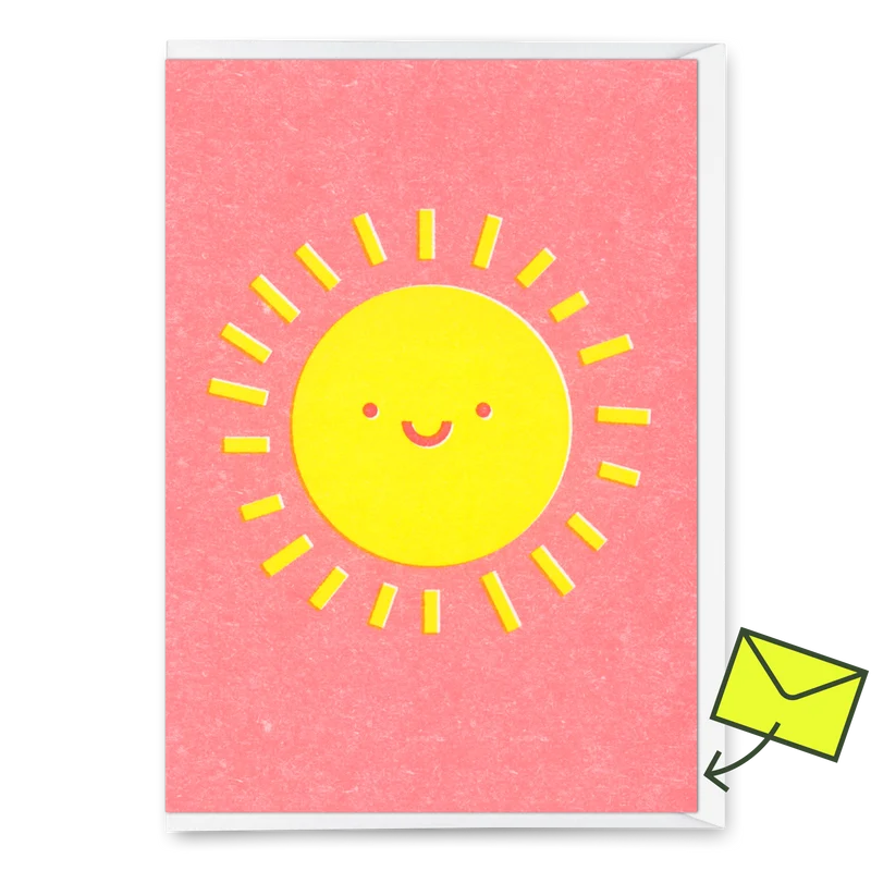 Grußkarte "Smiling sun" | Schöne Klappkarte für jeden Anlass