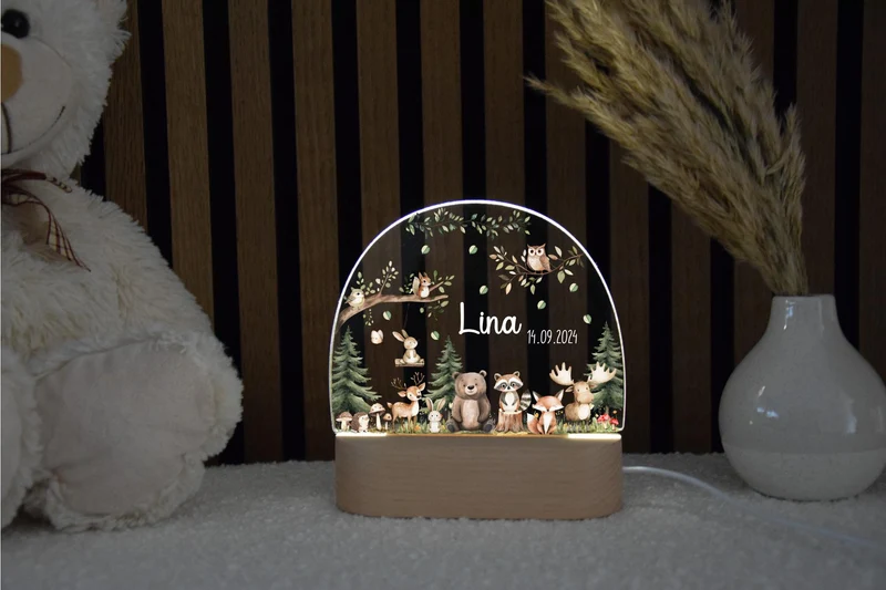 Nachtlicht Kinder - Woodland Tiere
