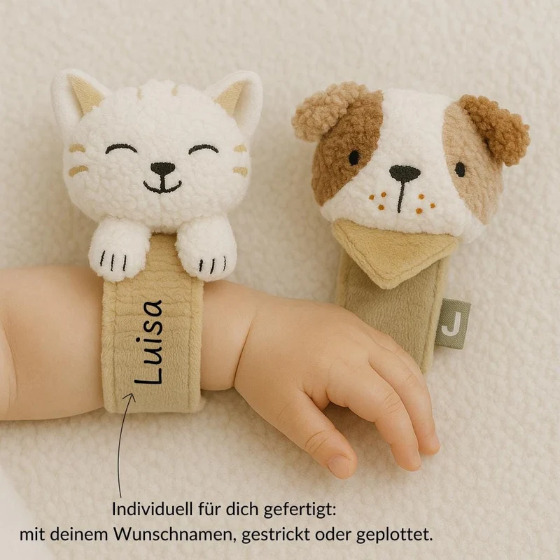 Handgelenk Rassel Baby personalisiert