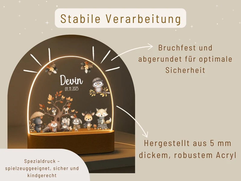 Nachtlicht Baby Tiere - Herbst