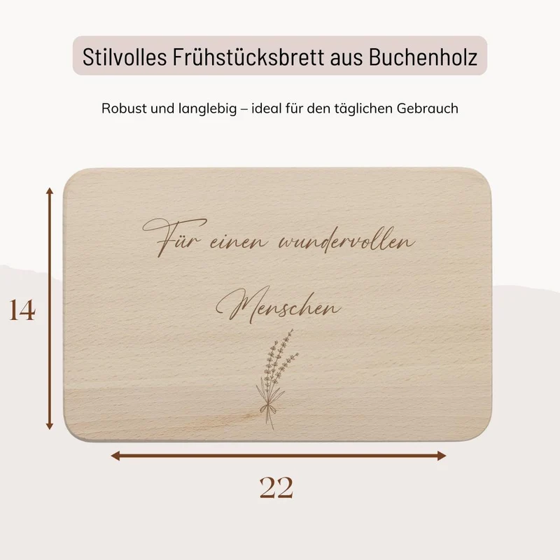 Frühstücksbrett - Für einen wundervollen Menschen