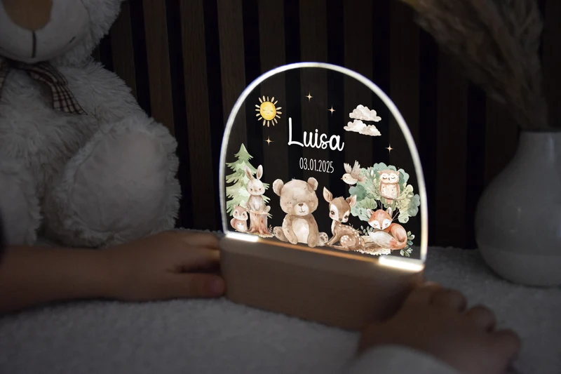 Nachtlicht Kinder - Bär, Reh, Fuchs und Hase