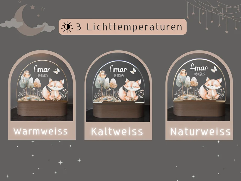 Nachtlicht Kinder - versch. Tieren