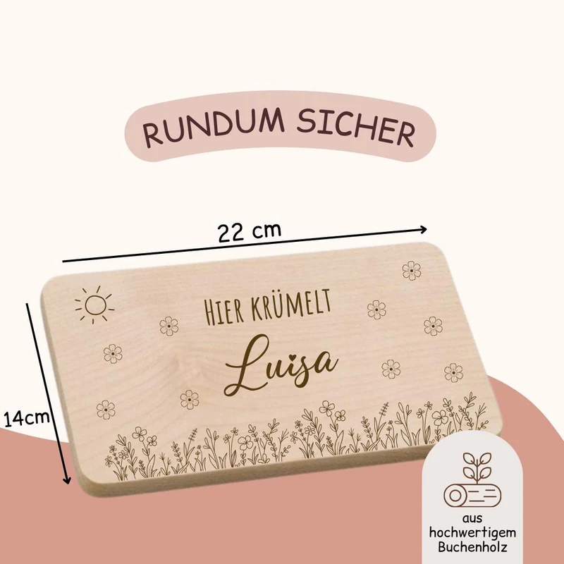 Frühstücksbrett Kinder - Blumen