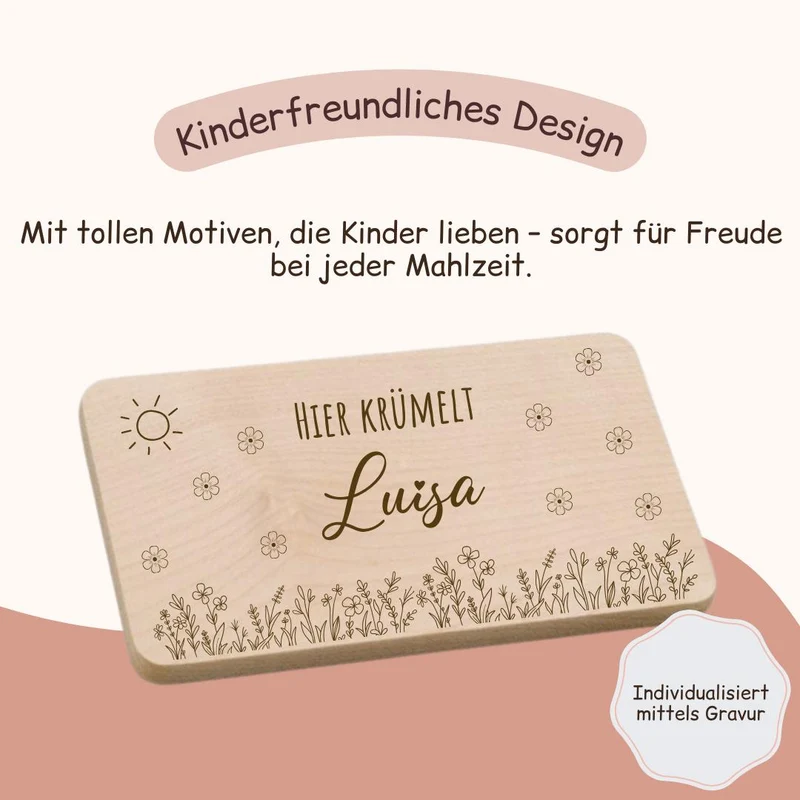 Frühstücksbrett Kinder - Blumen