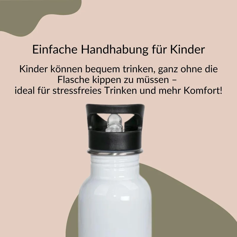 Trinkflasche Kinder personalisiert, Trinkflasche mit Namen, Kindergarten Schule, Geschenk Einschulung Mädchen, Trinkflasche Edelstahl Blume