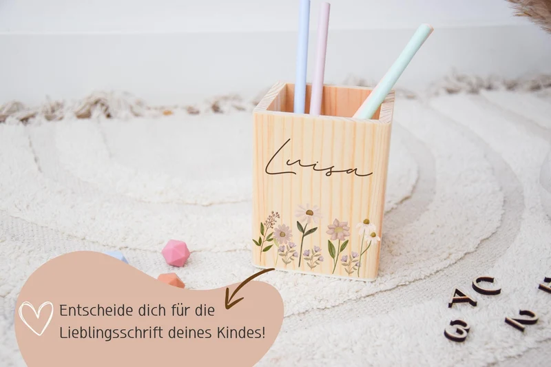 Stiftehalter, Stiftebox, Stiftehalter Kinder, Schulanfang Geschenk, Einschulung, Stiftehalter Holz, Schulkind 2025, Einschulungsgeschenke,