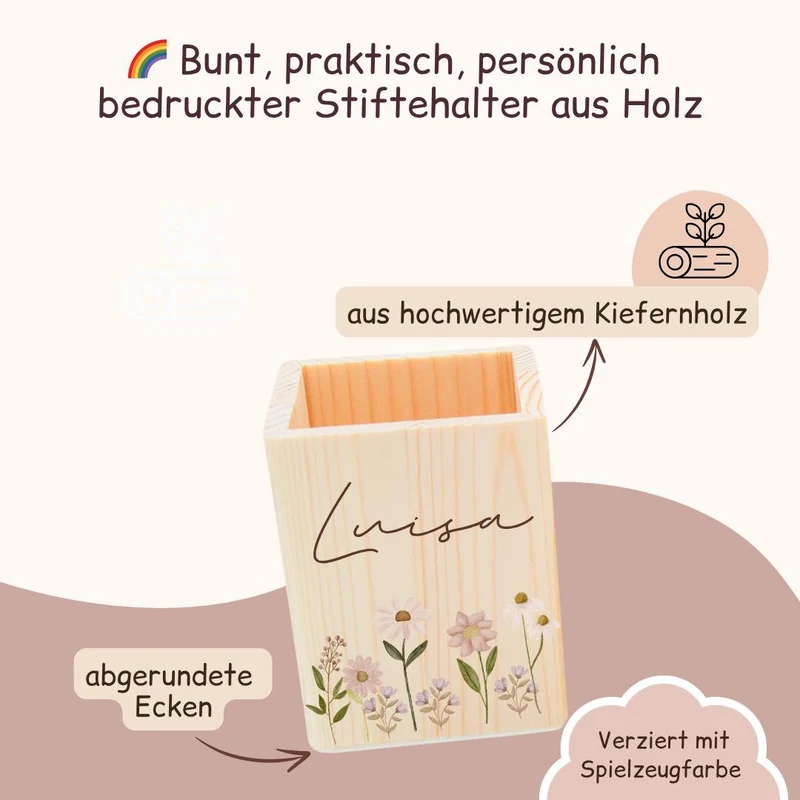 Stiftehalter, Stiftebox, Stiftehalter Kinder, Schulanfang Geschenk, Einschulung, Stiftehalter Holz, Schulkind 2025, Einschulungsgeschenke,