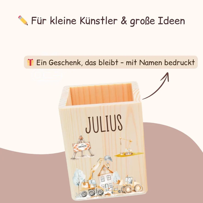 Stiftehalte Kinder - mit versch. Einhorn, Dinosaurier und Baufahrzeuge