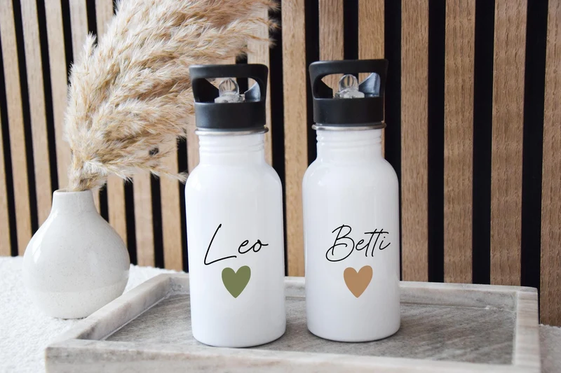 Personalisierte Edelstahl Trinkflasche mit Namen