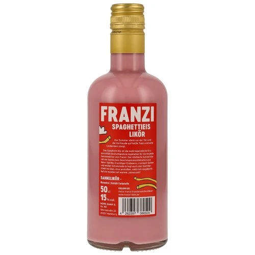 Spaghettieis-Likör FRANZI | Sahnelikör aus Hamburg (500 ml, 15% Vol.)