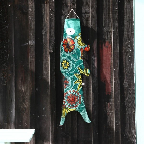 Windfisch „Green Blossom 100cm“ | Florales Design | Madame Mo