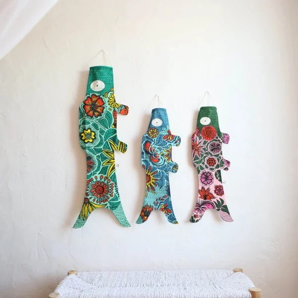 Windfisch „Green Blossom 100cm“ | Florales Design | Madame Mo