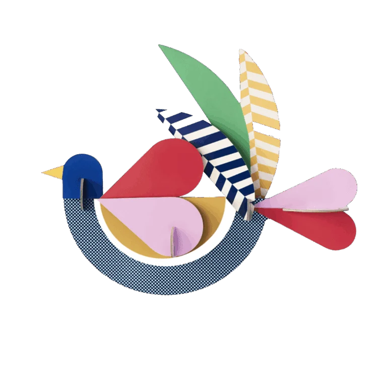 Wanddeko studio ROOF “Feathery Bird” | Vogel-Wanddeko aus Karton
