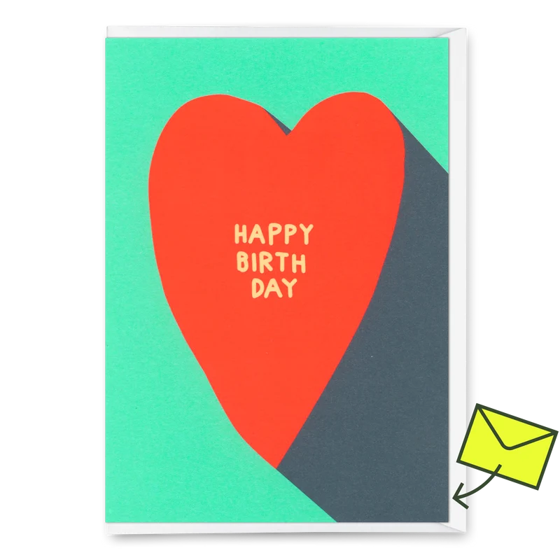 Grußkarte "Happy Birthday Heart" | Schöne Klappkarte zum Geburtstag