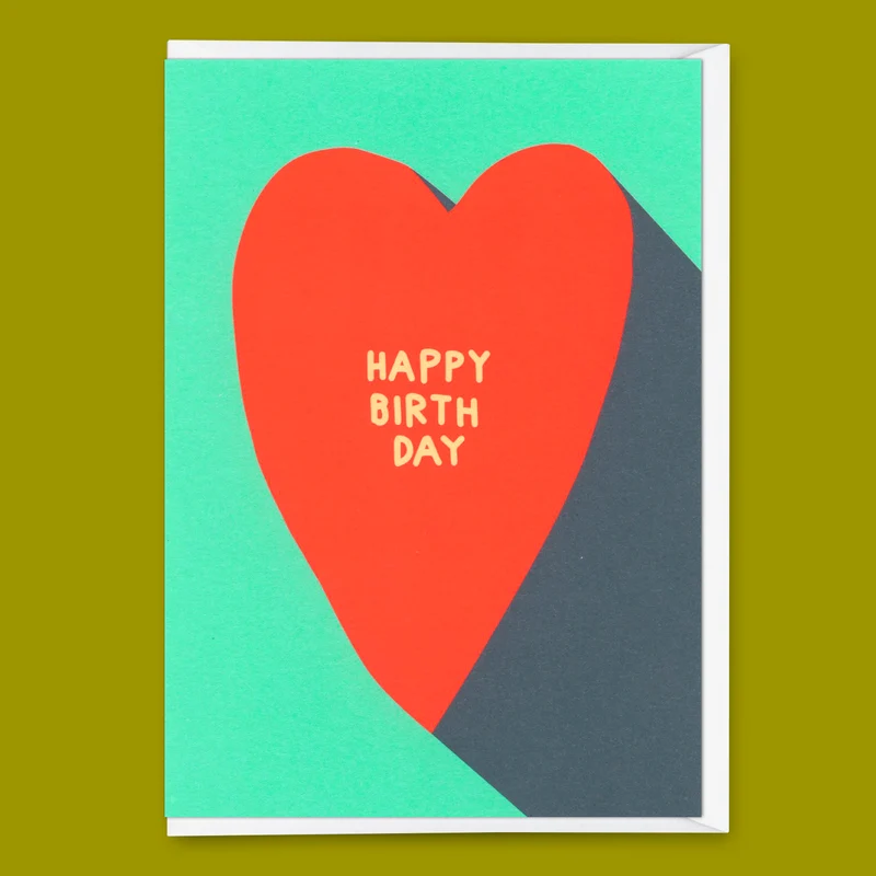 Grußkarte "Happy Birthday Heart" | Schöne Klappkarte zum Geburtstag