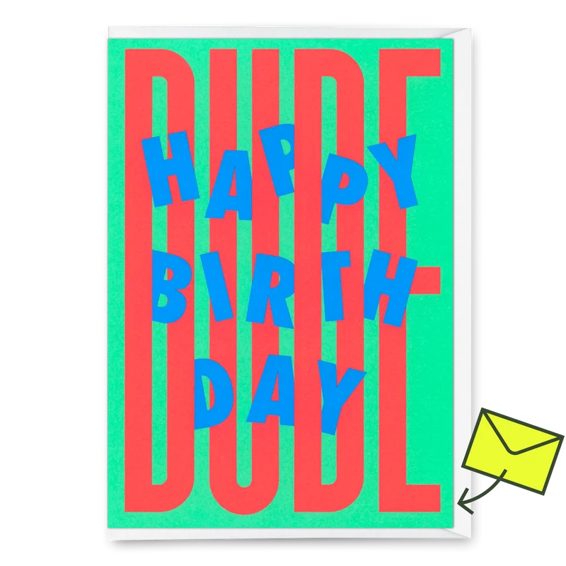 Grußkarte "Happy Birthday, Dude!" | Coole Klappkarte zum Geburtstag