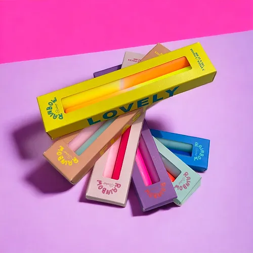 Stabkerzen Pinkstories "Rainbow Studio Snazzy" | 2 Stk., Handgemacht