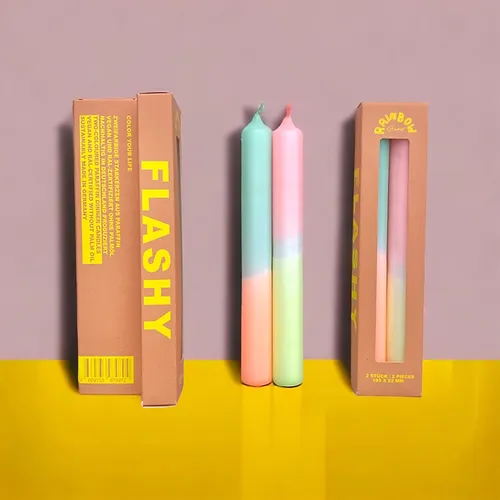 Stabkerzen Pinkstories "Rainbow Studio Flashy" | 2 Stk., Handgemacht