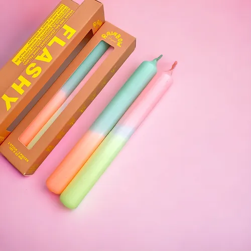 Stabkerzen Pinkstories "Rainbow Studio Flashy" | 2 Stk., Handgemacht