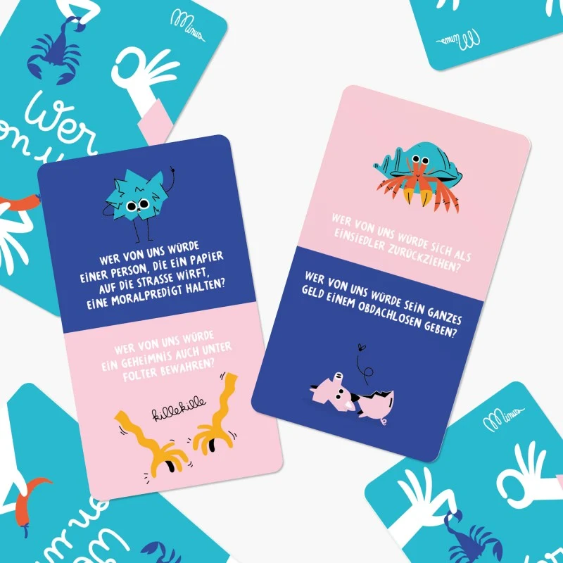 Kartenspiel Minus "Wer von uns…" | Entlarvend, Humorvoll, Partyspiel