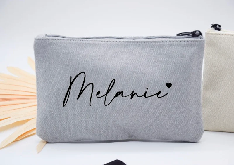 Personalisierte Kosmetiktasche mit Namen - Herz