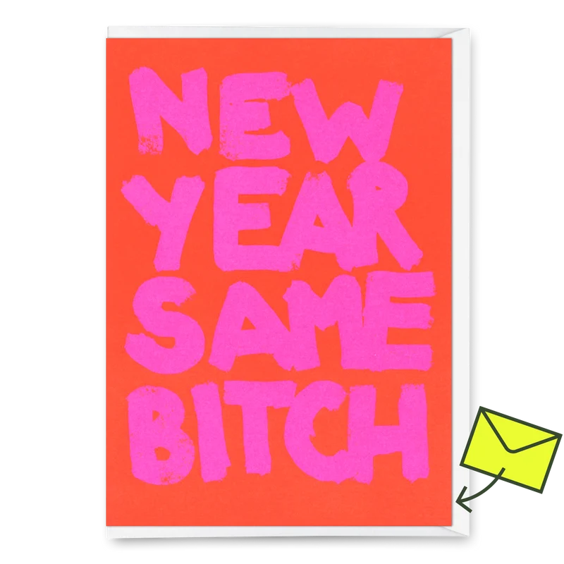 Grußkarte "Same bitch" | Lustige Klappkarte mit Spruch zum Geburtstag