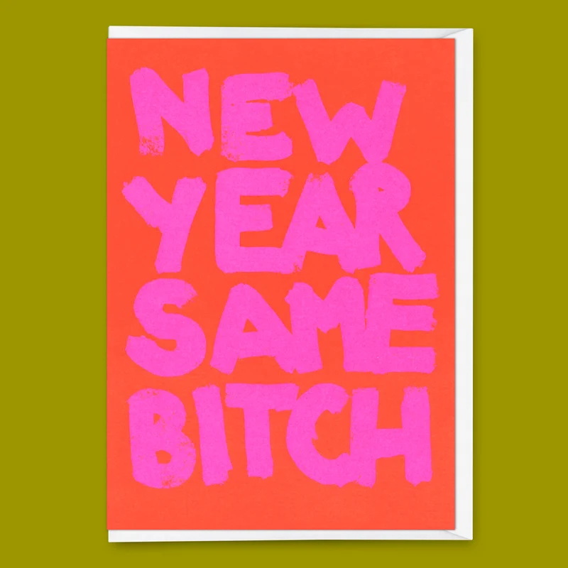 Grußkarte "Same bitch" | Lustige Klappkarte mit Spruch zum Geburtstag