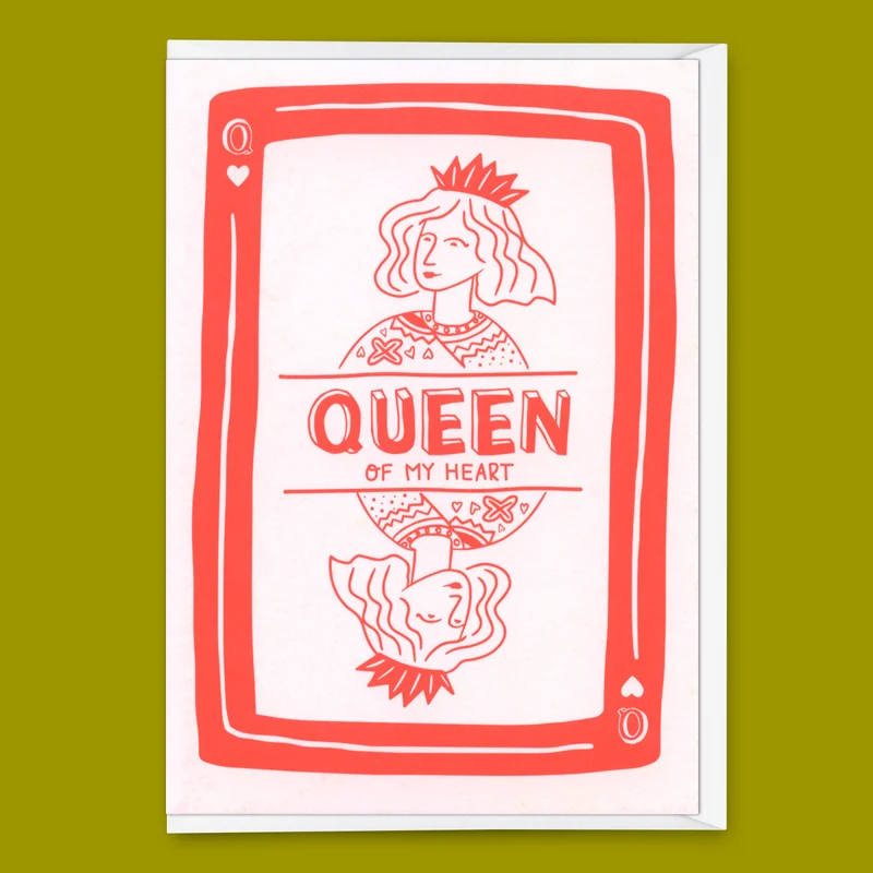 Grußkarte "Queen of hearts" | Besondere Klappkarte für jeden Anlass