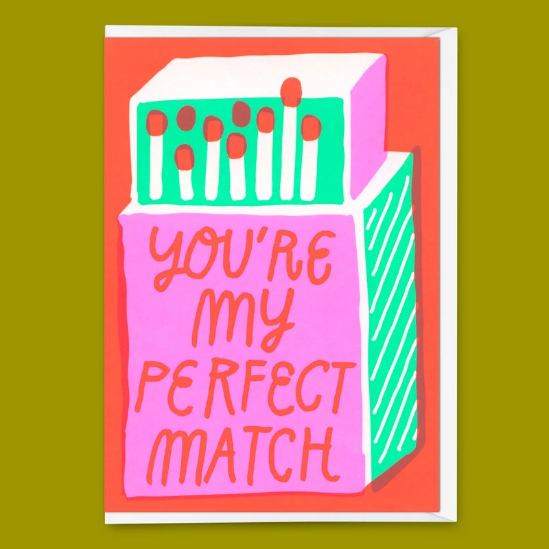 Grußkarte "Perfect Match" | Besondere Klappkarte für Verliebte
