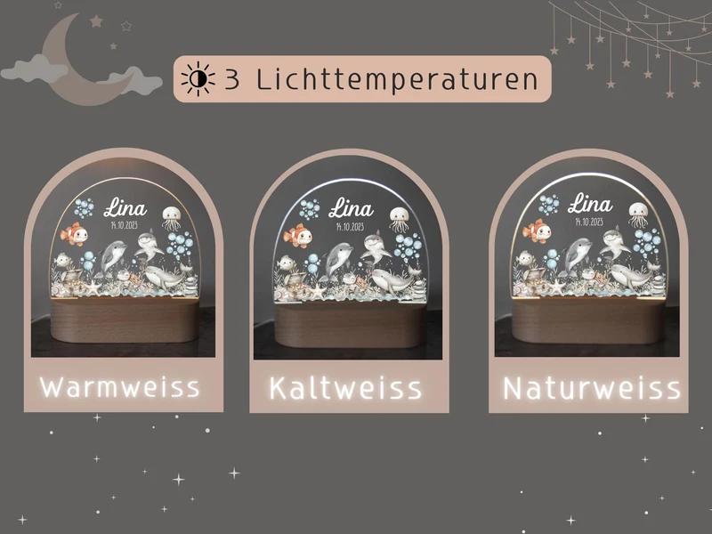 Nachtlicht Meerestieren