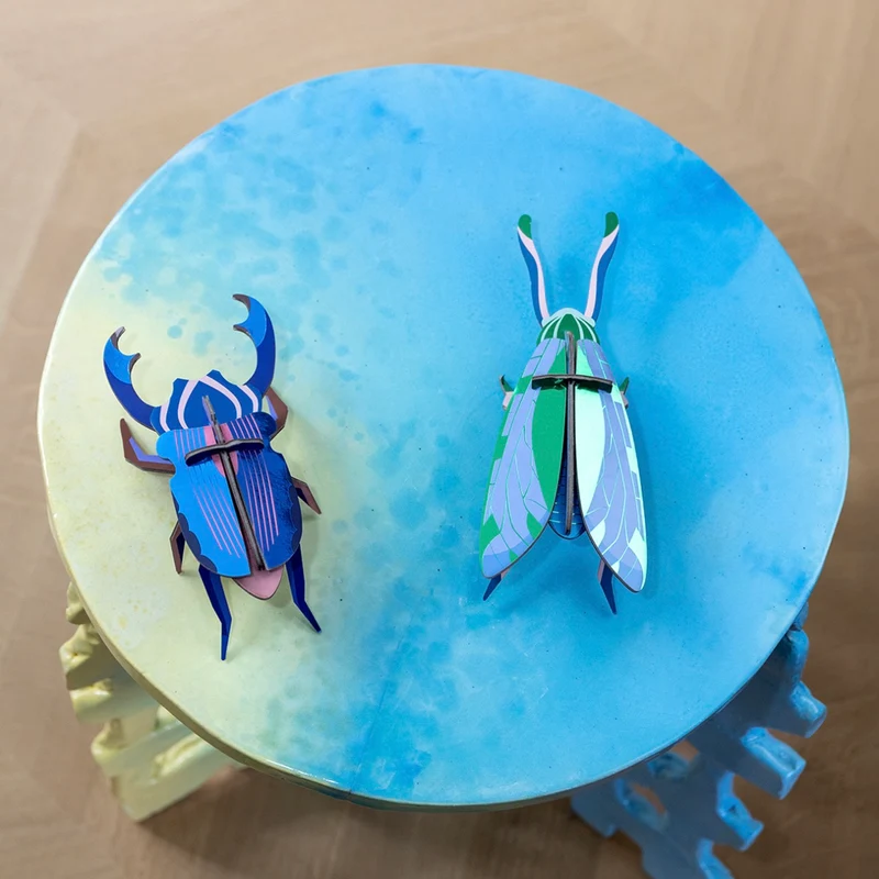 Wanddeko “Azure Stag Beetle” | 3D Hirschkäfer | Studio Roof