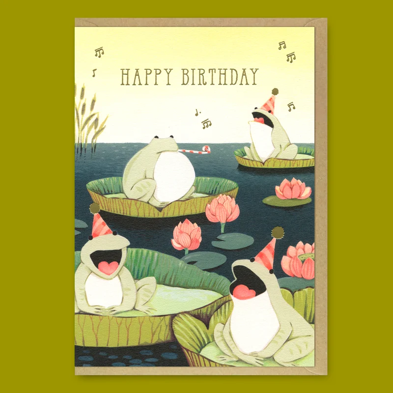 Grußkarte “Singing Frogs” | Lustige Geburtstagskarte | Ohh Deer