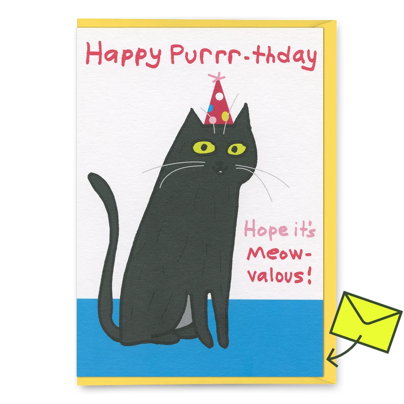 Grußkarte “Hope it’s Meow-valous” | Katzenkarte zum Geburtstag | Ohh Deer