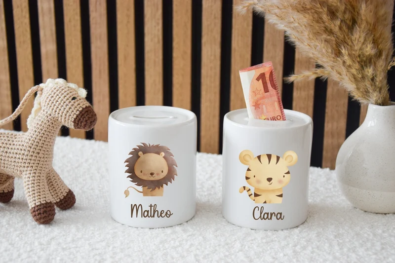 Spardose Kinder Keramik - versch. Tiermotiven