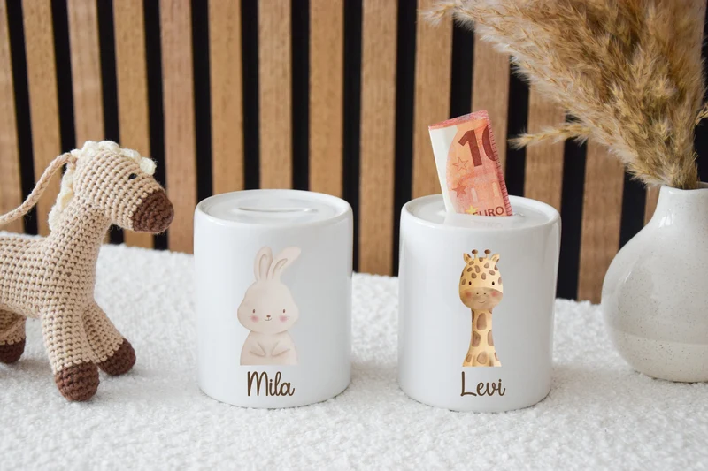 Spardose Kinder Keramik - versch. Tiermotiven