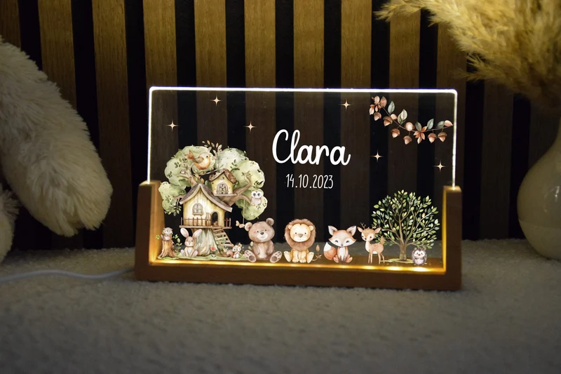 Nachtlicht Kinder - Woodland Motiv