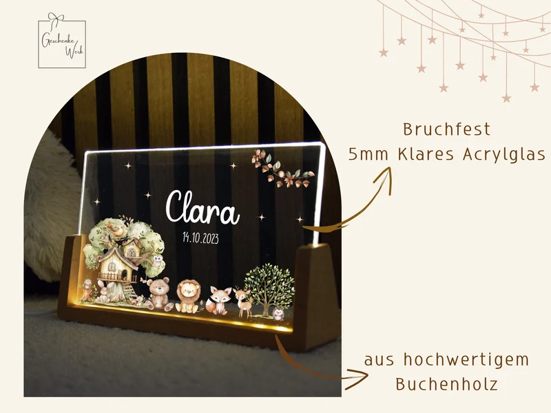 Nachtlicht Kinder - Woodland Motiv