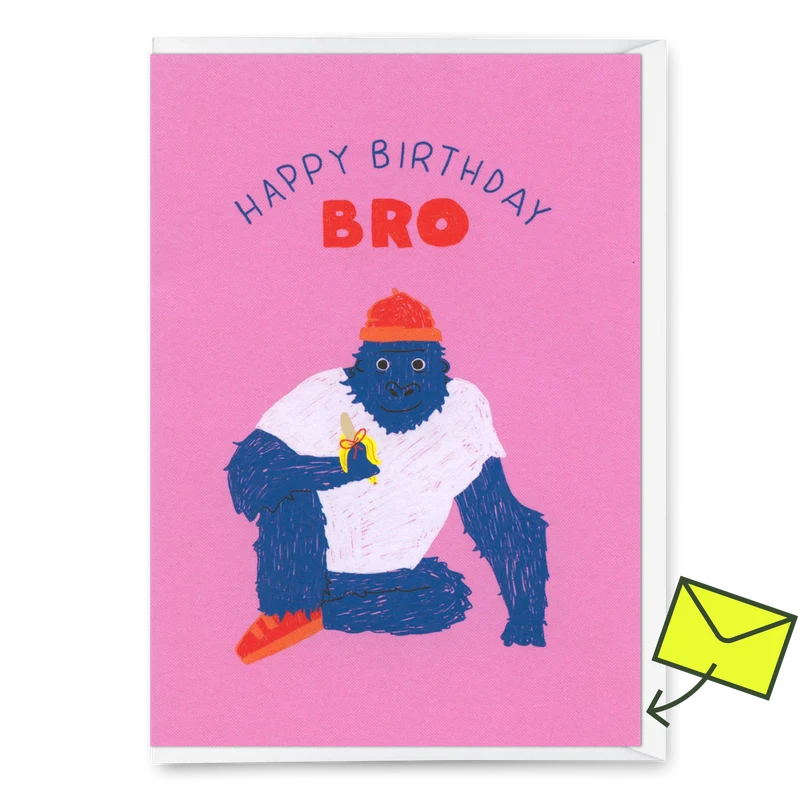 Grußkarte "Happy Birthday, Bro" | Coole Klappkarte zum Geburtstag