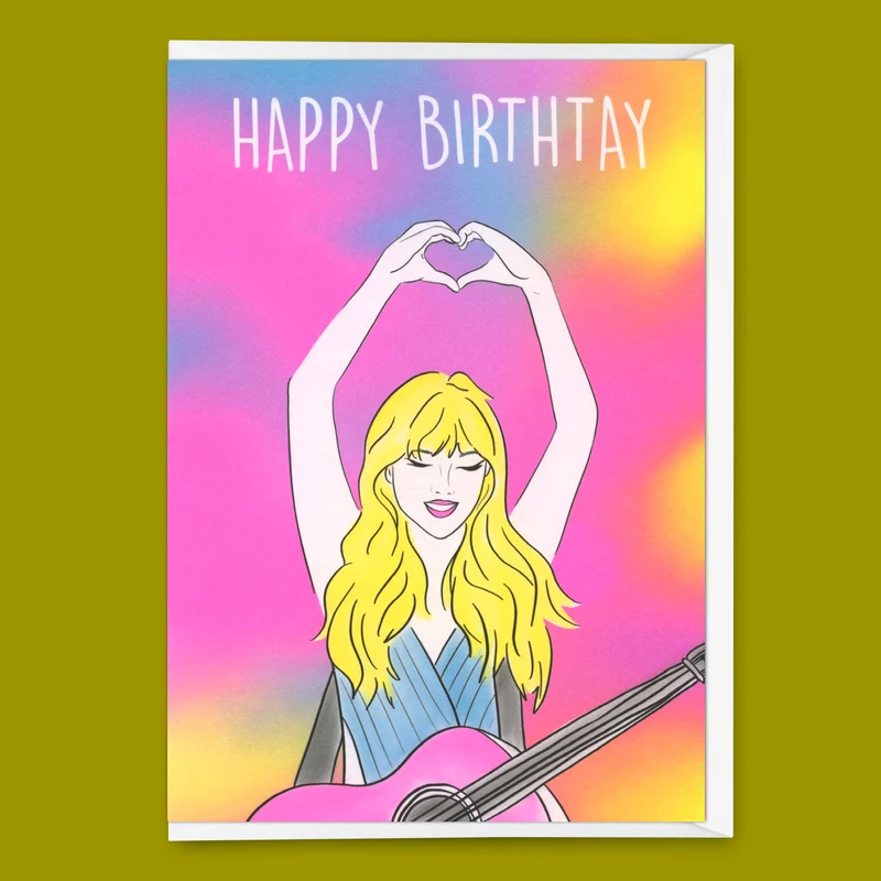 Grußkarte "Happy Birth-Tay" | Ausgefallene Klappkarte zum Geburtstag