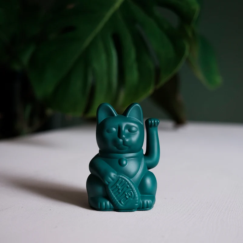 Winkekatze Mini "Lucky Cat Green" | deine stylische Glücksbringerin