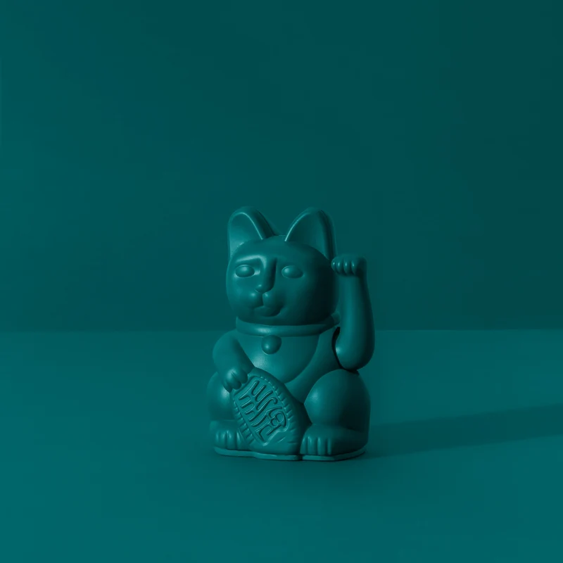 Winkekatze Mini "Lucky Cat Green" | deine stylische Glücksbringerin