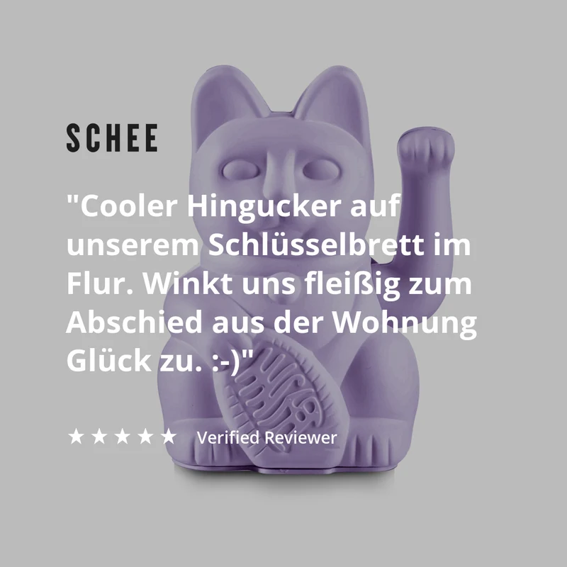 Winkekatze Mini "Lucky Cat Lilac" | deine stylische Glücksbringerin